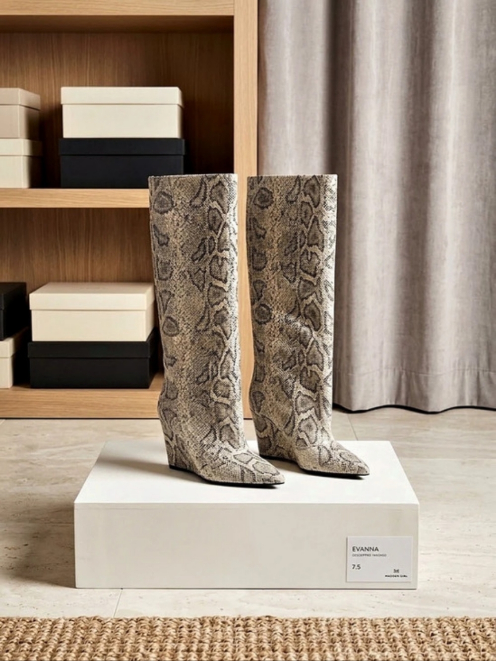 Madden Girl Evander Snake Print Over-the-Knee Boots